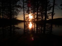 summer lake sunset