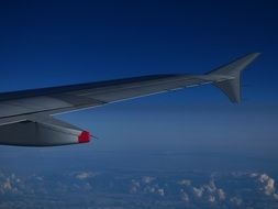 wing of a plane above the clouds