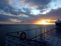 landscape of the ocean at the sunset