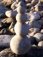 stack of ballanced pebbles on beach