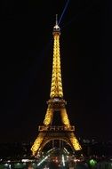 eiffel tower with night illumination