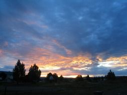 sunlight behind the clouds at dusk