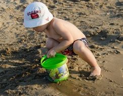 Small kid on a beach