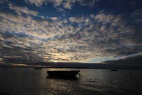 boat sunrise water outdoor sea horizon