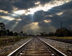 railway tracks clouds