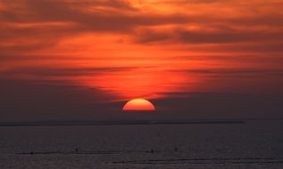 red afterglow after sunset