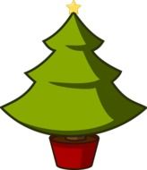 drawing of christmas tree with little yellow star