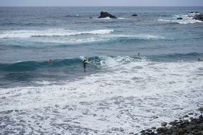 fun swimming on the coast