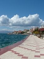 Solar promenade in the city of Cesme in Turkey