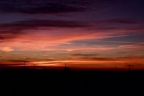 red glow in the evening sky