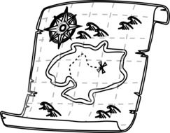 drawing of geographical navigation map