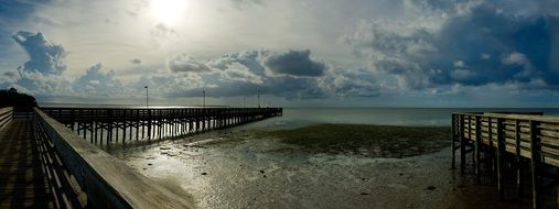 pier on the waterfront in the evening