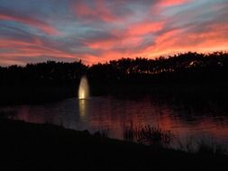 pink clouds in the evening sky