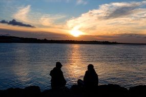 couple in the sunset light