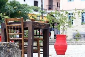 outdoor restaurant in Greece