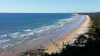 Panorama of the tropical coast in Bahia, Brazil