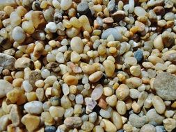 yellow small pebbles on the beach