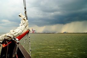 sail on a boat in a storm