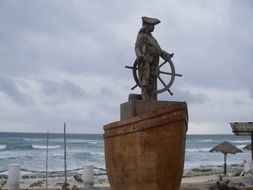 bronze statue of a pirate