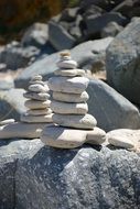 stone pyramid on the rock