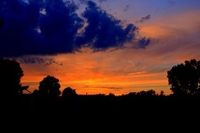 stormy sky over the trees