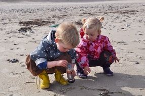 Children on a danish beach