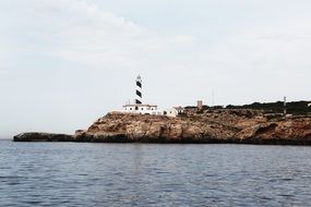 remote view of a lighthouse on a rocky coast