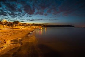 twilight sunset near beach scene