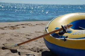 inflatable boat on the beach