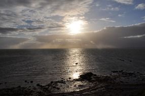 beauteous panorama sunset afterglow in the evening sky