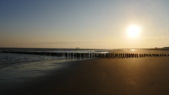 sunrise on the empty beach