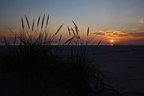 sunset at wadden sea