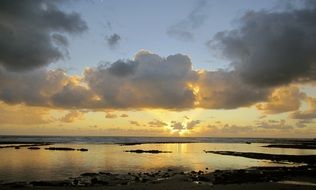 yellow sunset at dusk