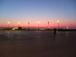 street lights and sunset in Italy