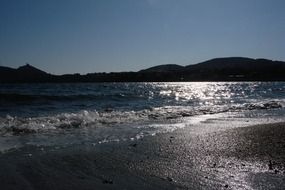 evening panorama of the beach