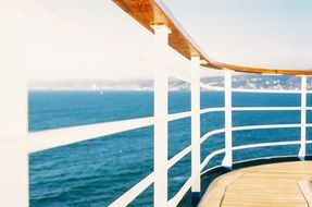 white railing on a ship