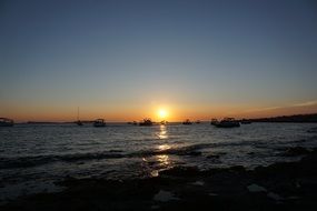 sunset over sant antoni ibiza sea