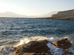 stones on the shores of the Mediterranean in Greece