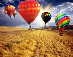 Colorful hot air balloons