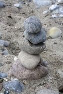 balance of stones on the beach of the Baltic Sea