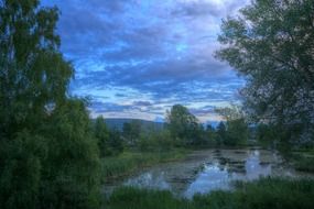 cloudy sky over the picturesque nature of scandinavia