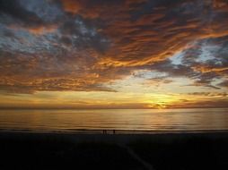 scenic sunset sky above gulf, usa, florida