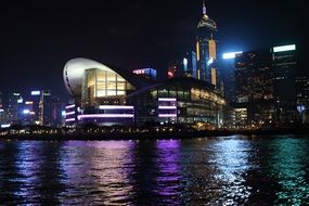 very beautiful hong kong night view