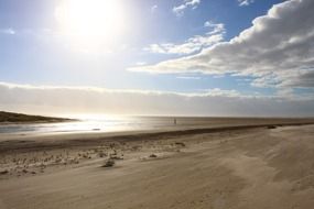 bright sun over the north sea