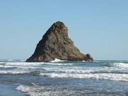 rock among the ocean in New Zealand