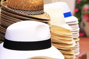 summer hats in a store, cuba