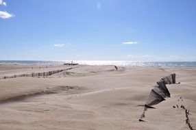 Quiet sand beach in France