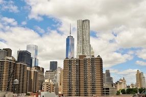 amazing view on Manhattan skyscrapers