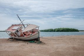 fishing boat aground