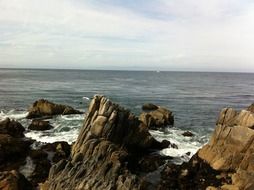 rocky shore on the pacific ocean